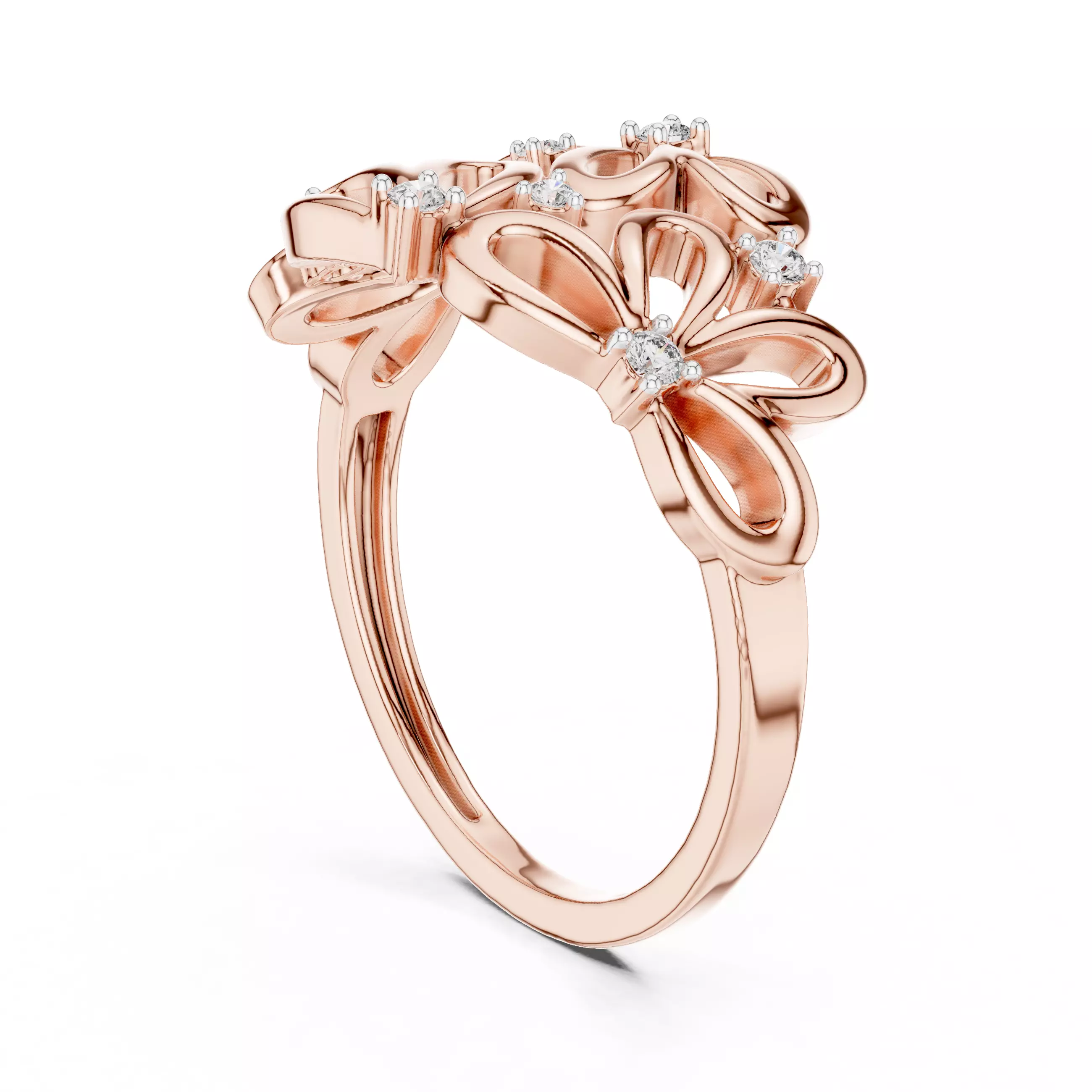 Heart Shape Round Diamond Engagement Wedding Ring 3DM STL Video 3D print model_3