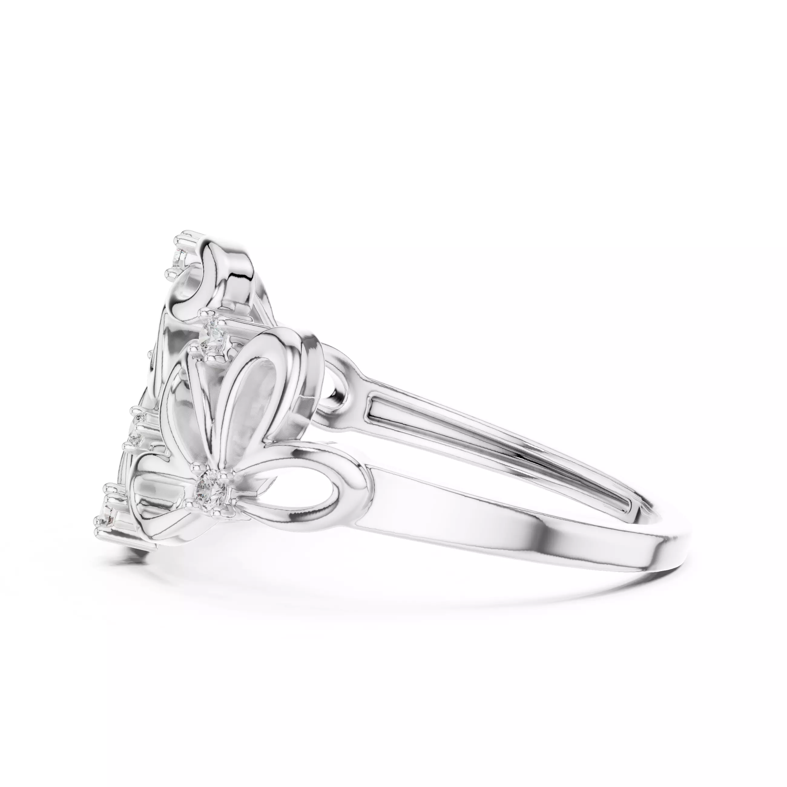 Heart Shape Round Diamond Engagement Wedding Ring 3DM STL Video 3D print model_11