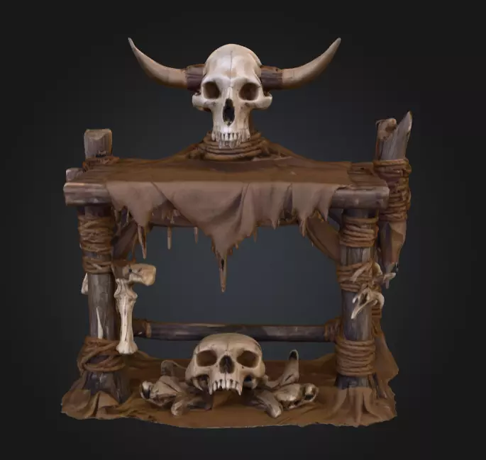 Orc Altar Low-poly 3D model_1