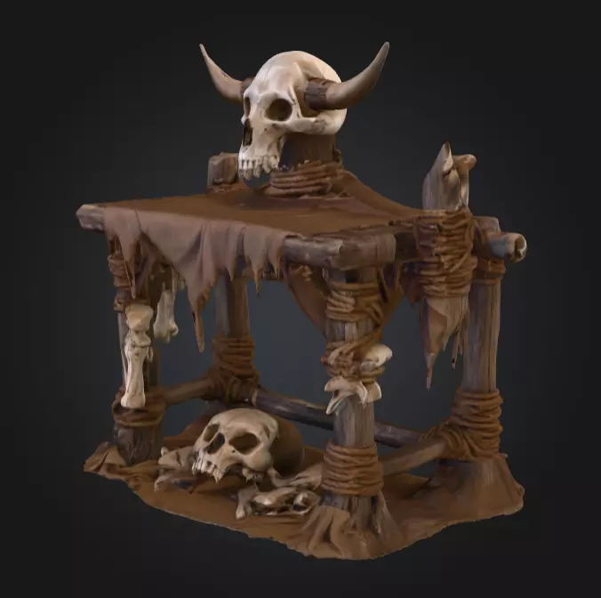 Orc Altar Low-poly 3D model_0