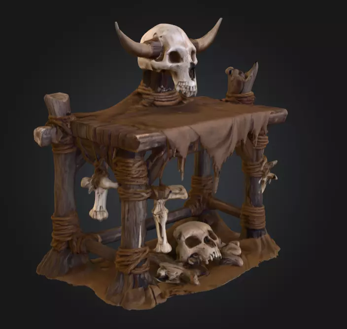 Orc Altar Low-poly 3D model_2