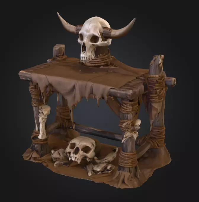Orc Altar Low-poly 3D model_8