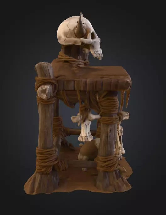 Orc Altar Low-poly 3D model_3