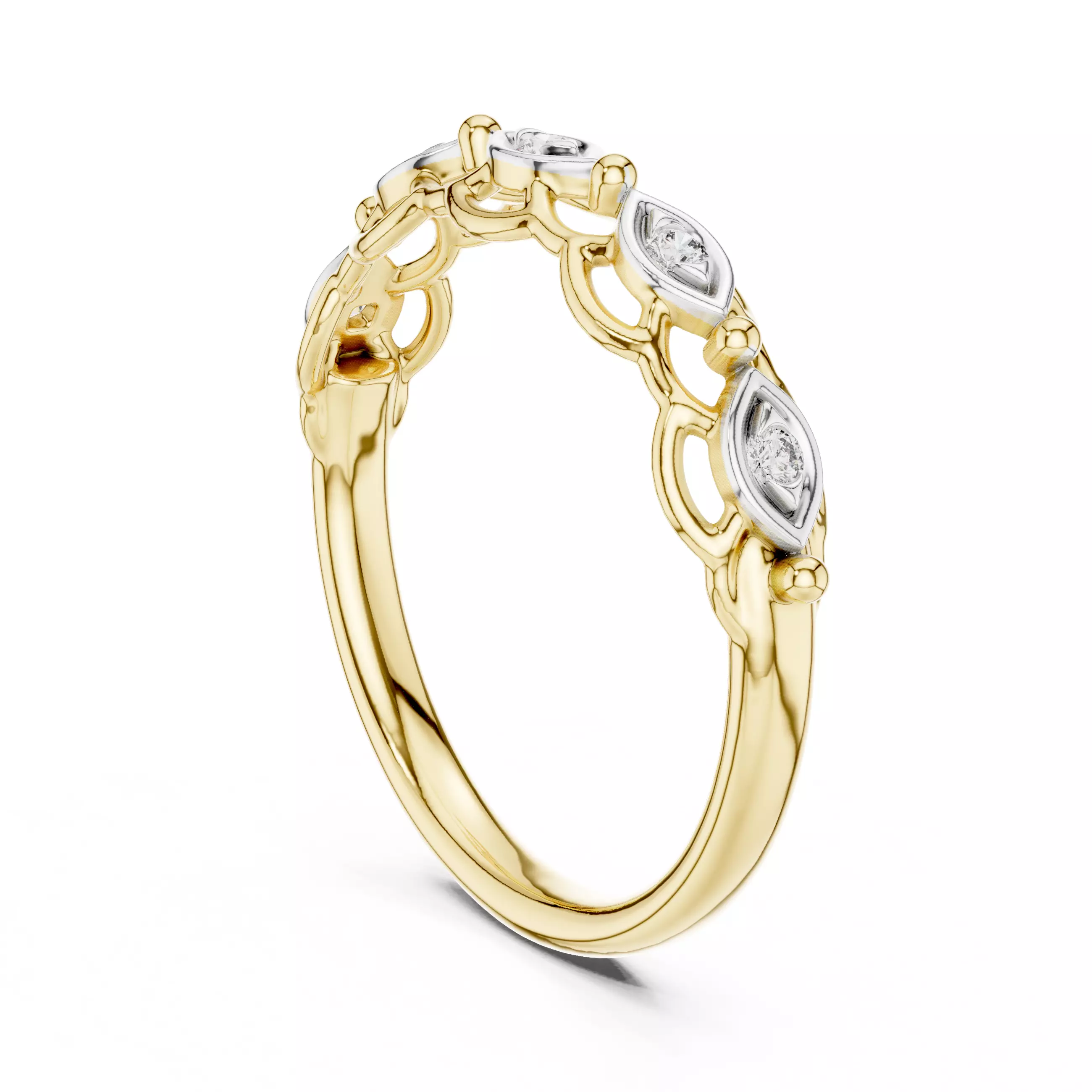 Round Cut Diamond Engagement Wedding Ring 3DM STL Video 3D print model_6