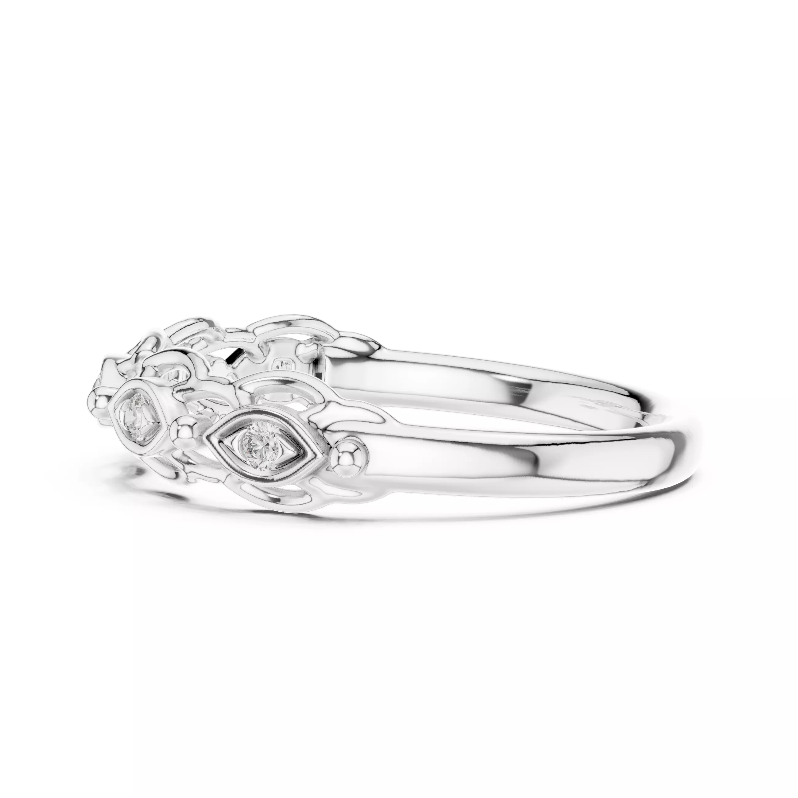 Round Cut Diamond Engagement Wedding Ring 3DM STL Video 3D print model_11