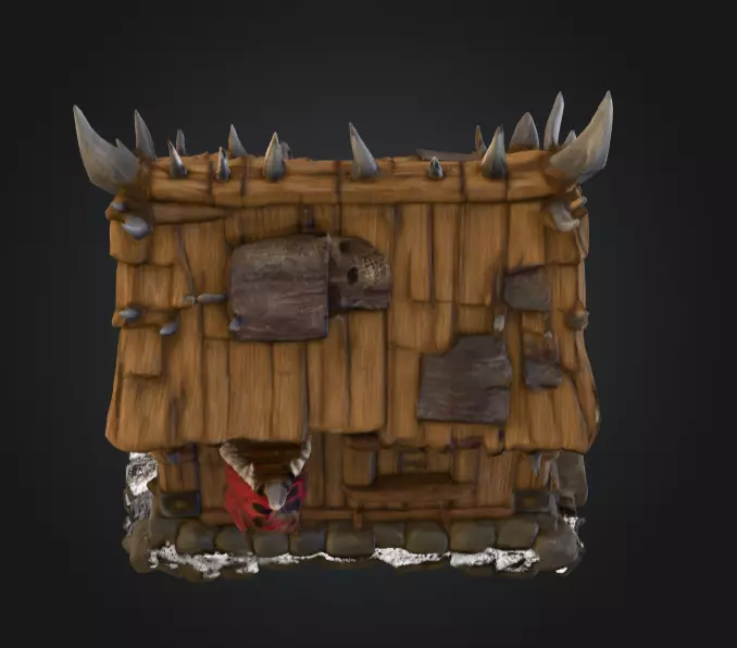 Orc House with Skull Low-poly 3D model_11