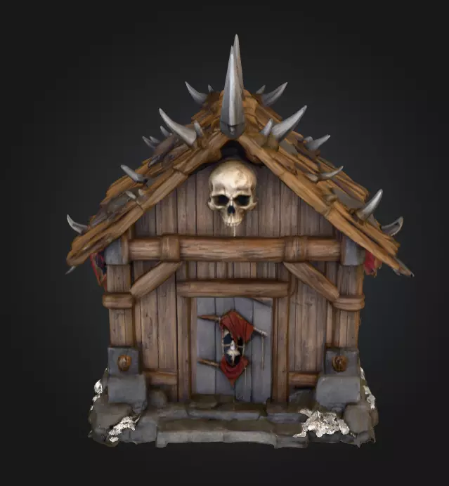 Orc House with Skull Low-poly 3D model_1