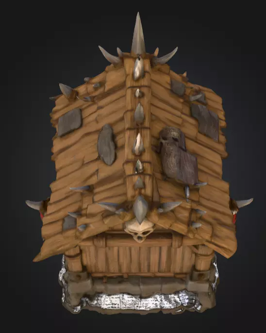 Orc House with Skull Low-poly 3D model_13