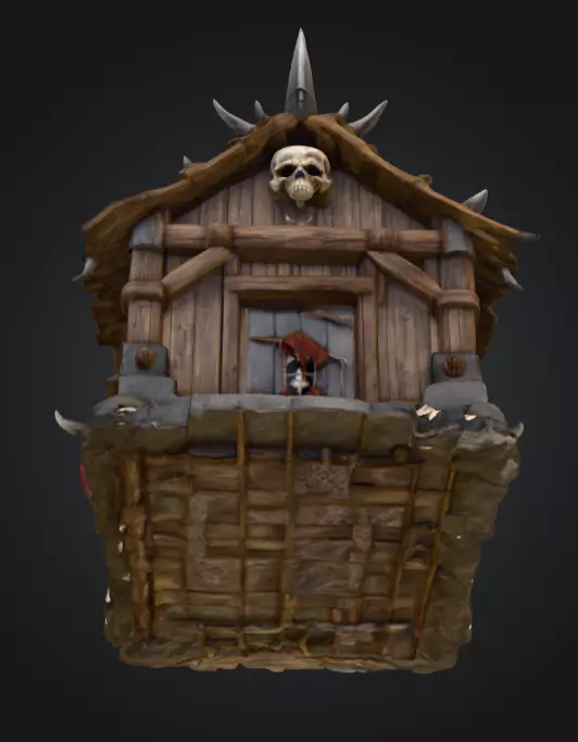 Orc House with Skull Low-poly 3D model_18
