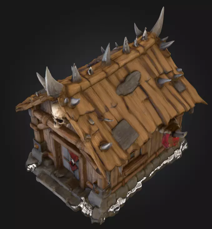 Orc House with Skull Low-poly 3D model_8