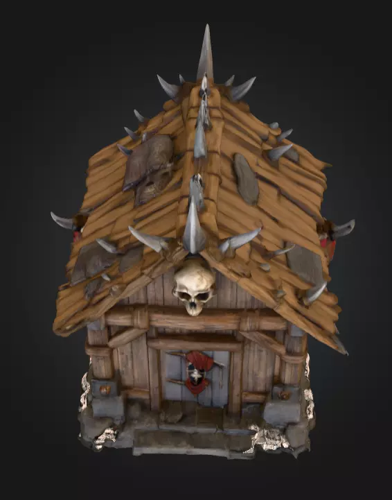 Orc House with Skull Low-poly 3D model_9