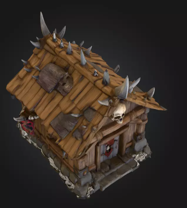 Orc House with Skull Low-poly 3D model_10