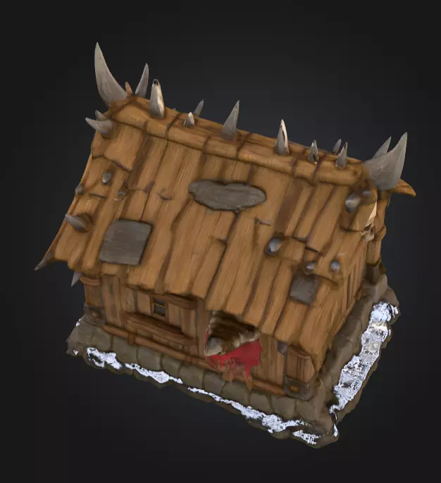 Orc House with Skull Low-poly 3D model_14