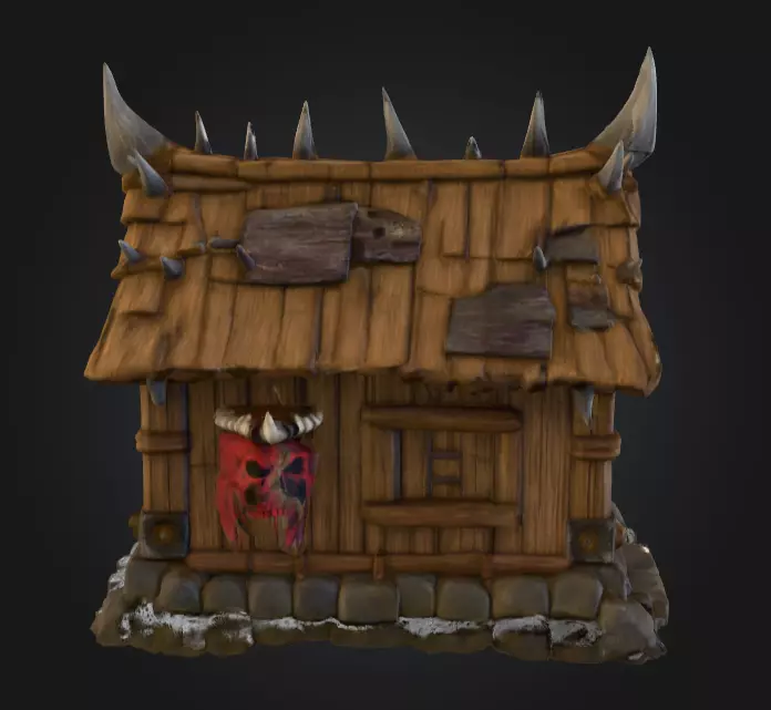 Orc House with Skull Low-poly 3D model_3