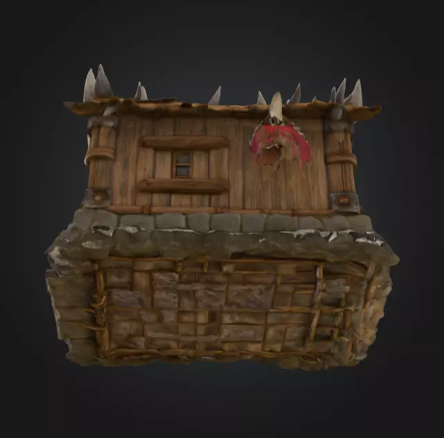 Orc House with Skull Low-poly 3D model_17