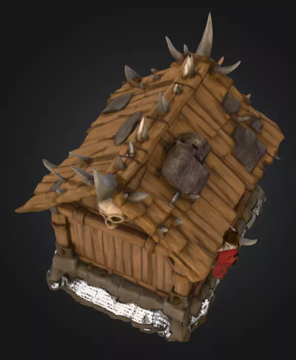 Orc House with Skull Low-poly 3D model_12