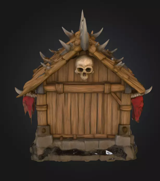 Orc House with Skull Low-poly 3D model_5