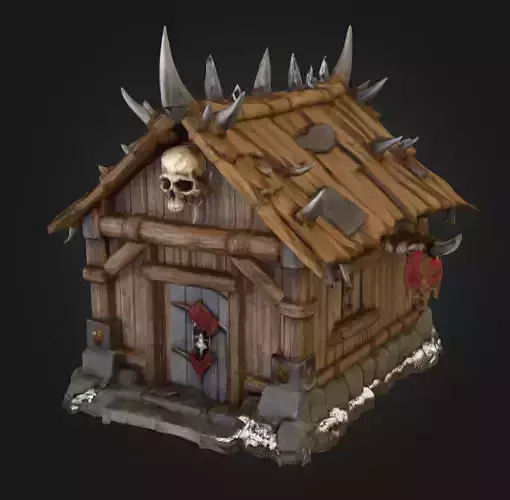 Orc House with Skull Low-poly 3D model
