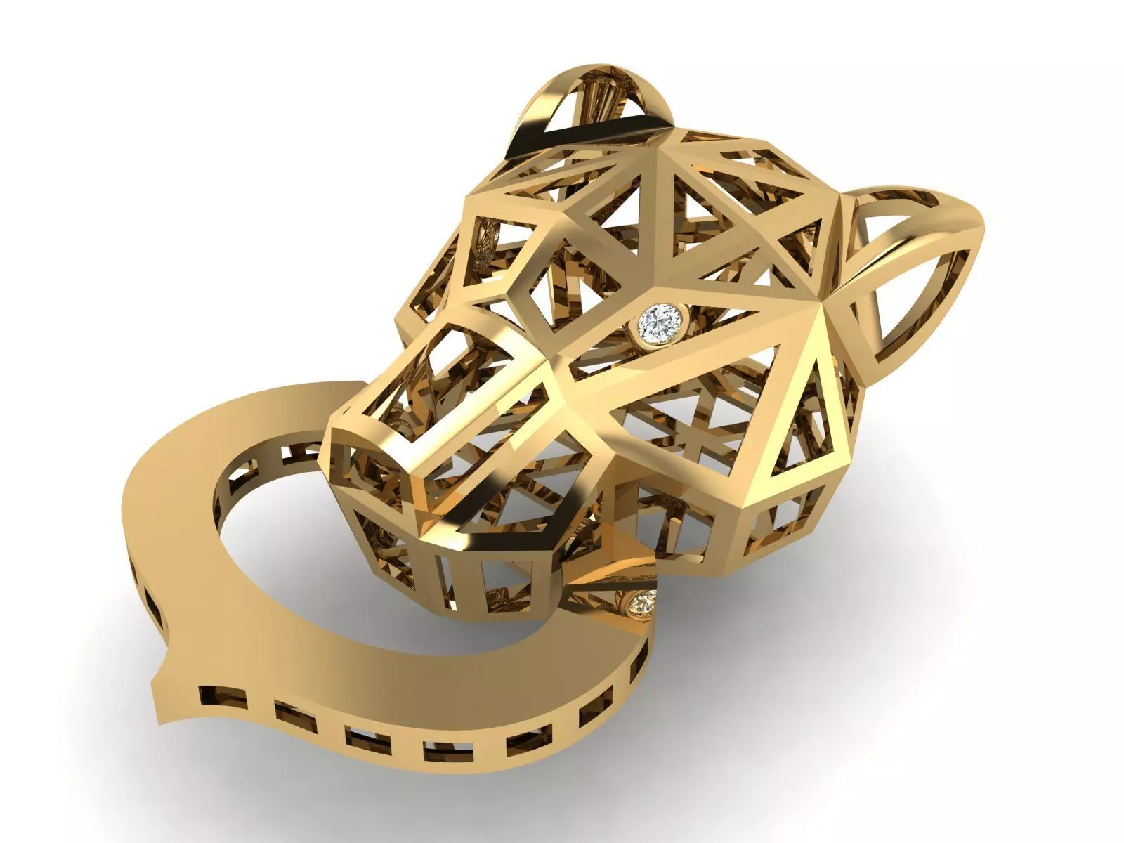 Leopard or Panther head set 3D print model_2