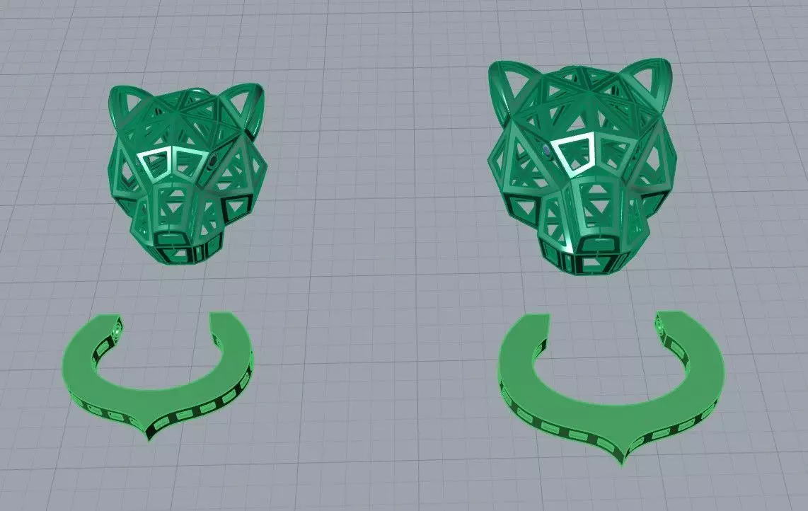 Leopard or Panther head set 3D print model_17