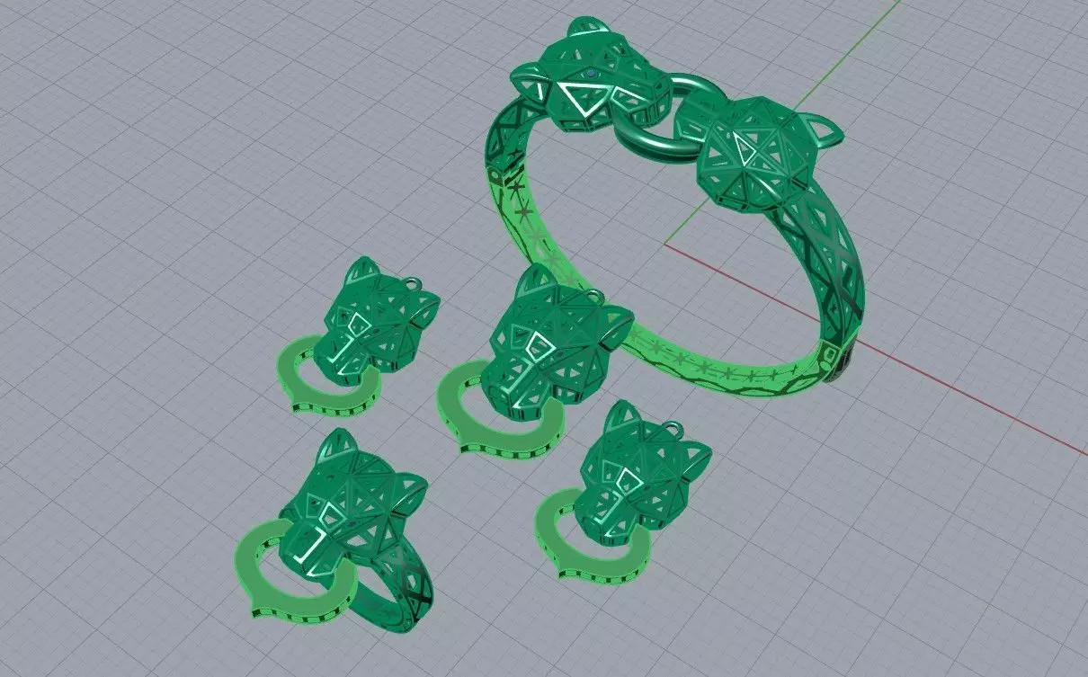 Leopard or Panther head set 3D print model_7