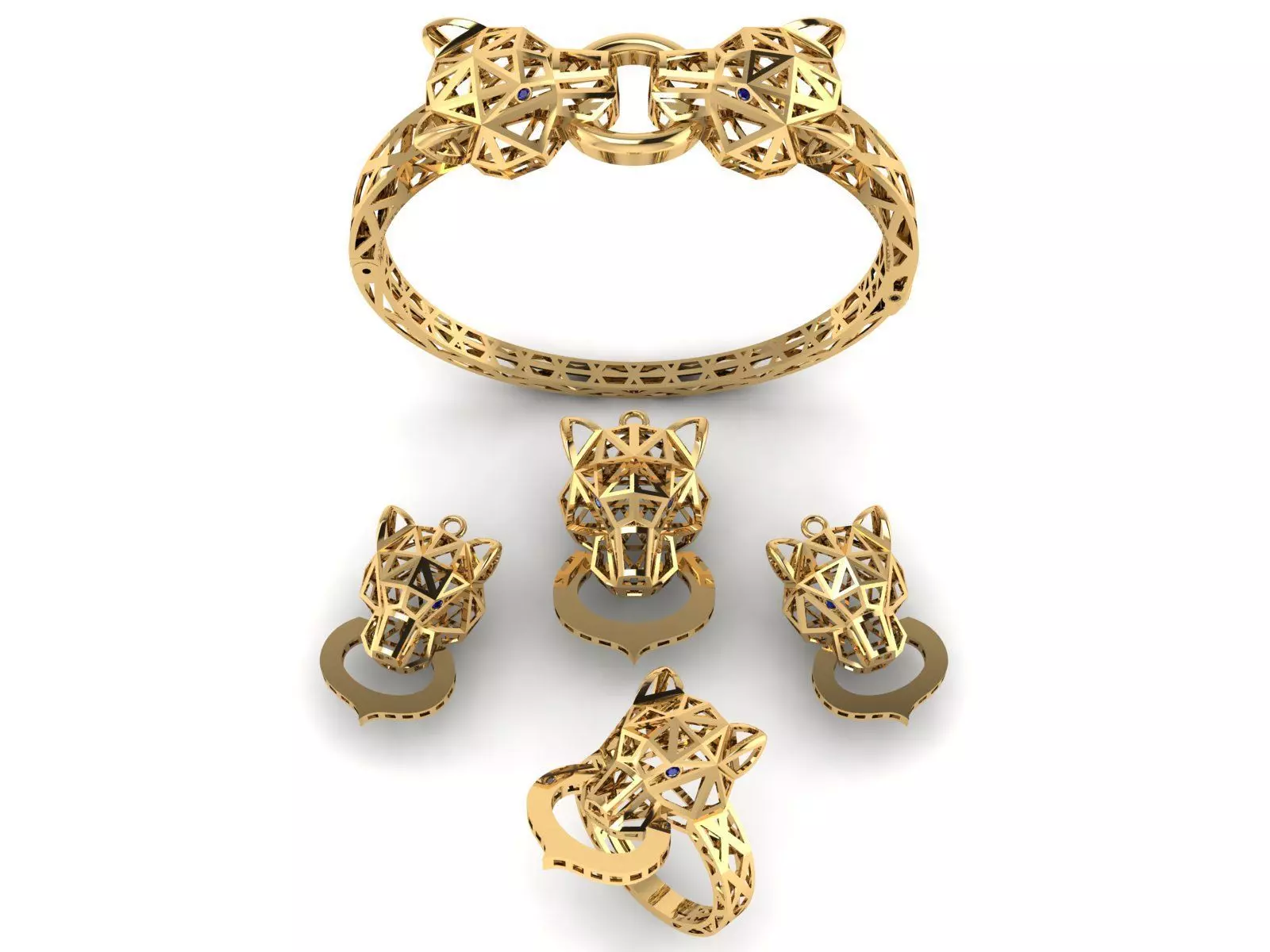 Leopard or Panther head set 3D print model_0