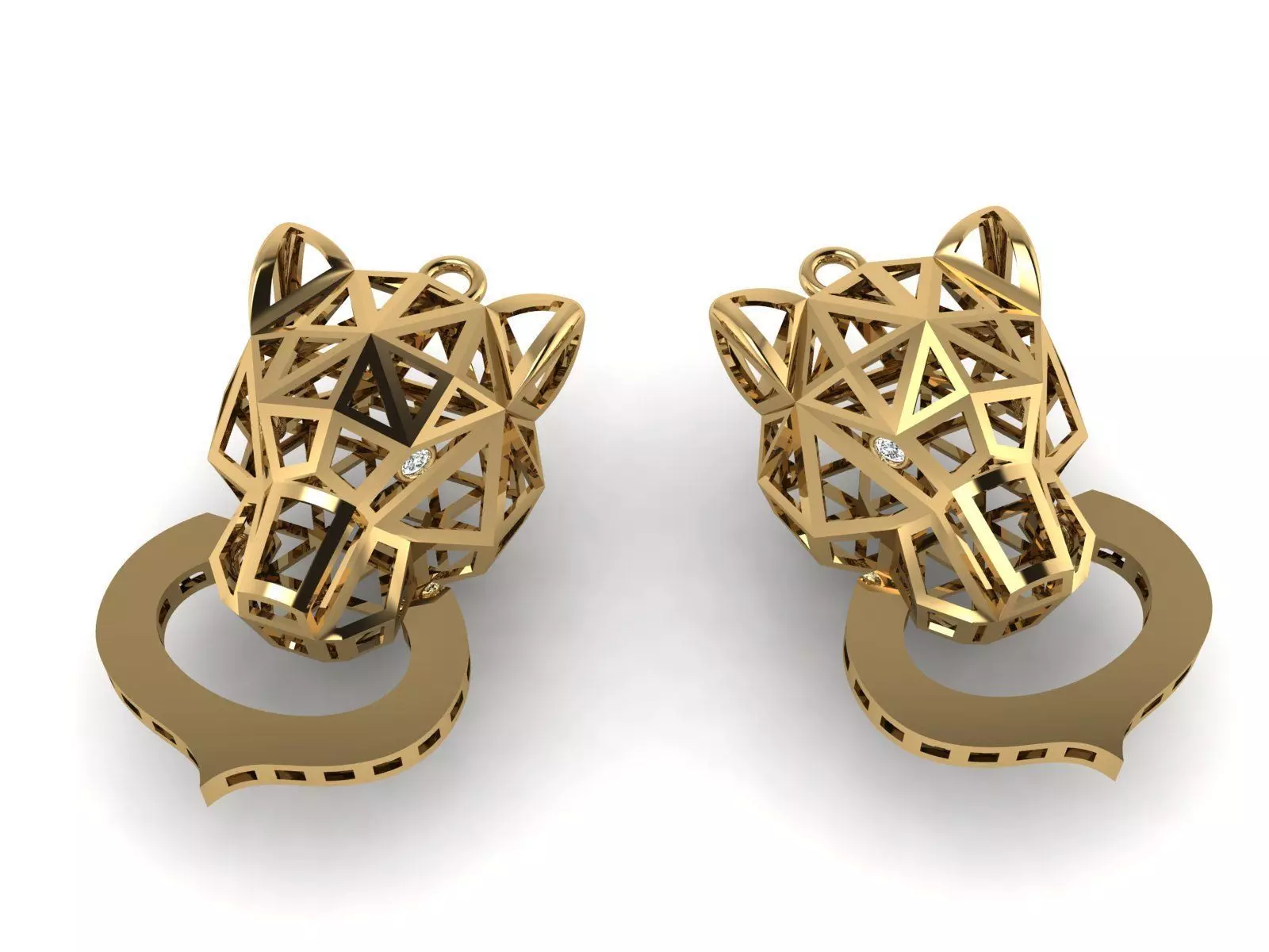 Leopard or Panther head set 3D print model_3