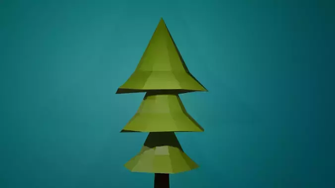 Low-poly pine tree Low-poly 3D model