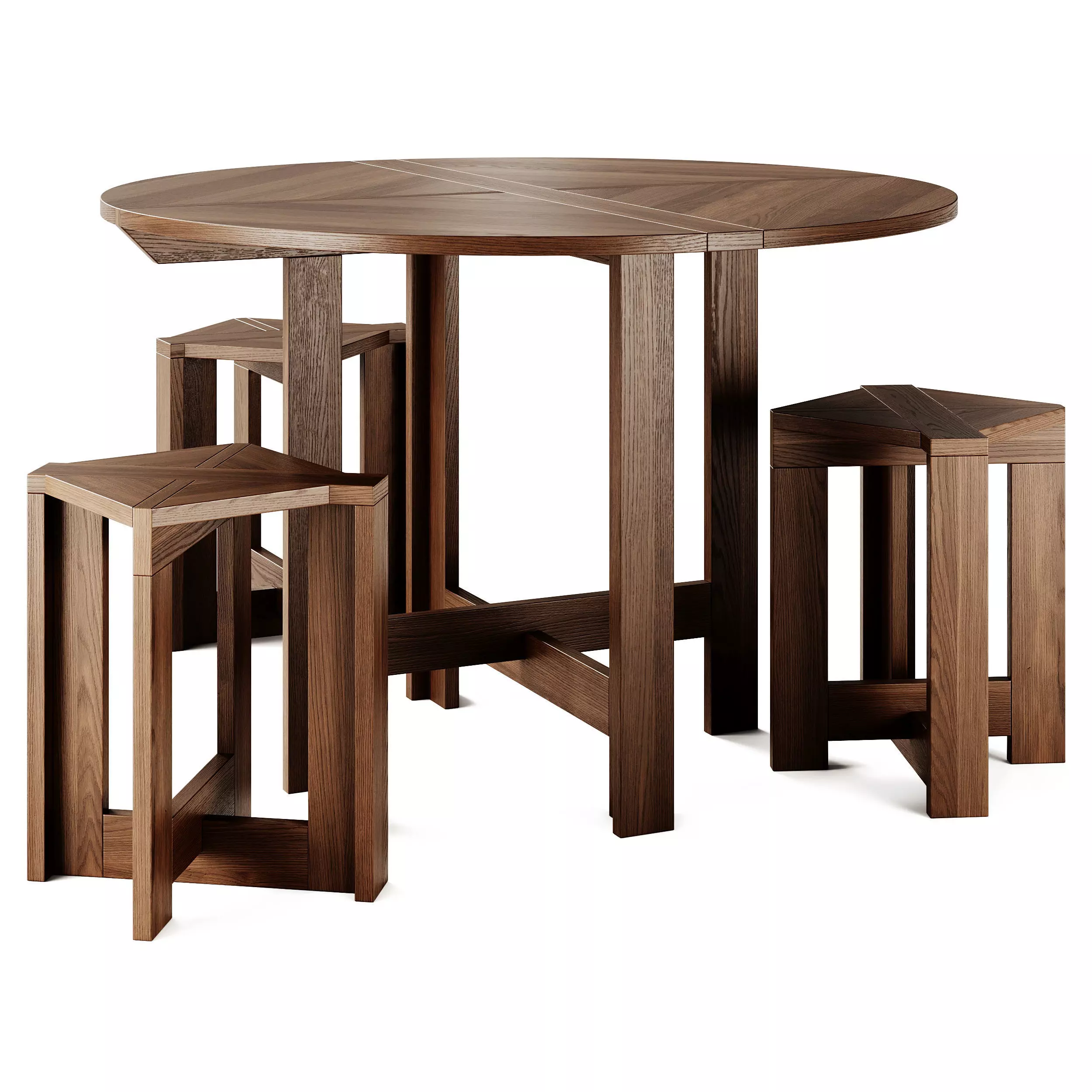 Monotropa Berber Table and Stool Set 3D model_0