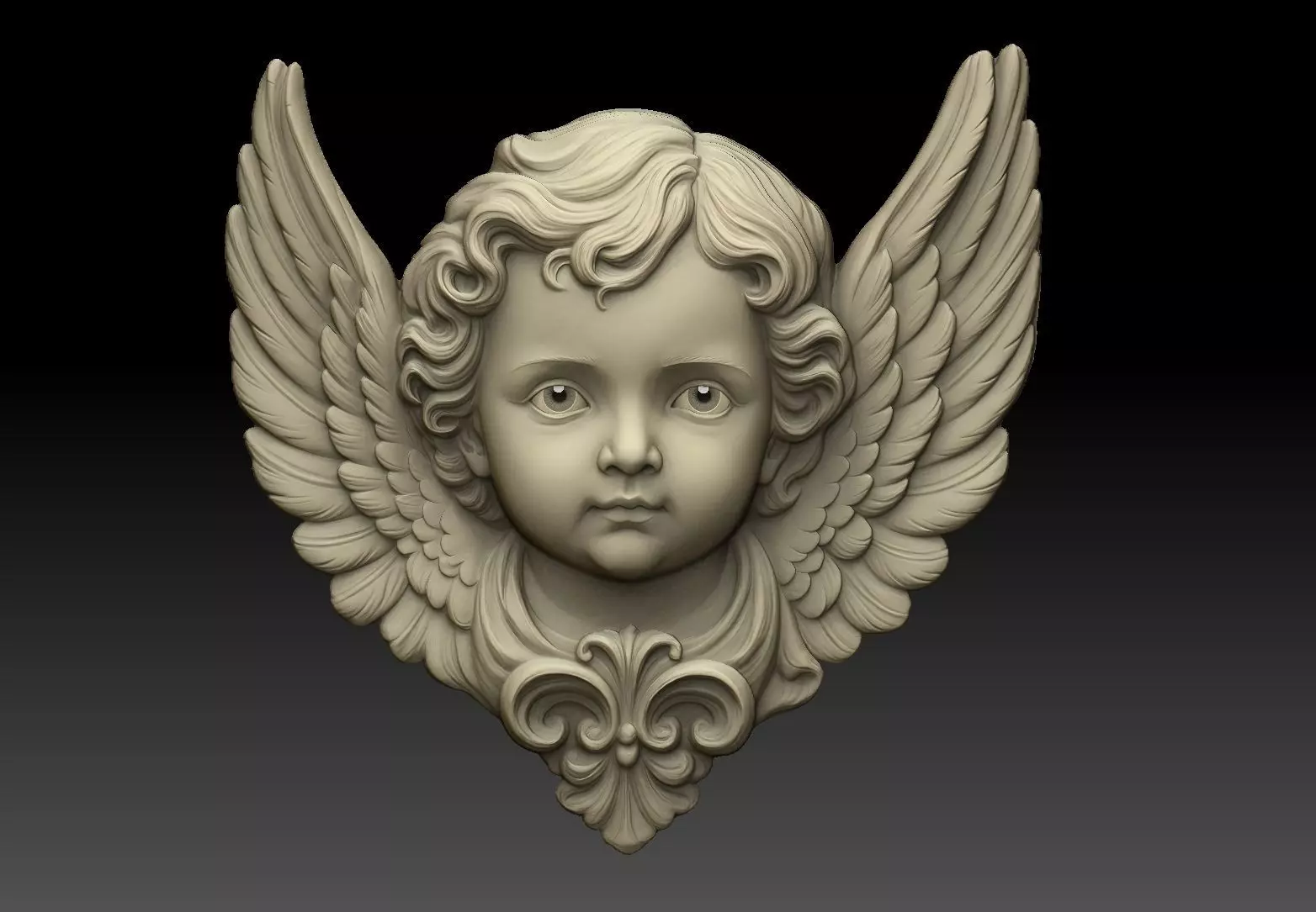 Cherub Angel Face 3D print model_1