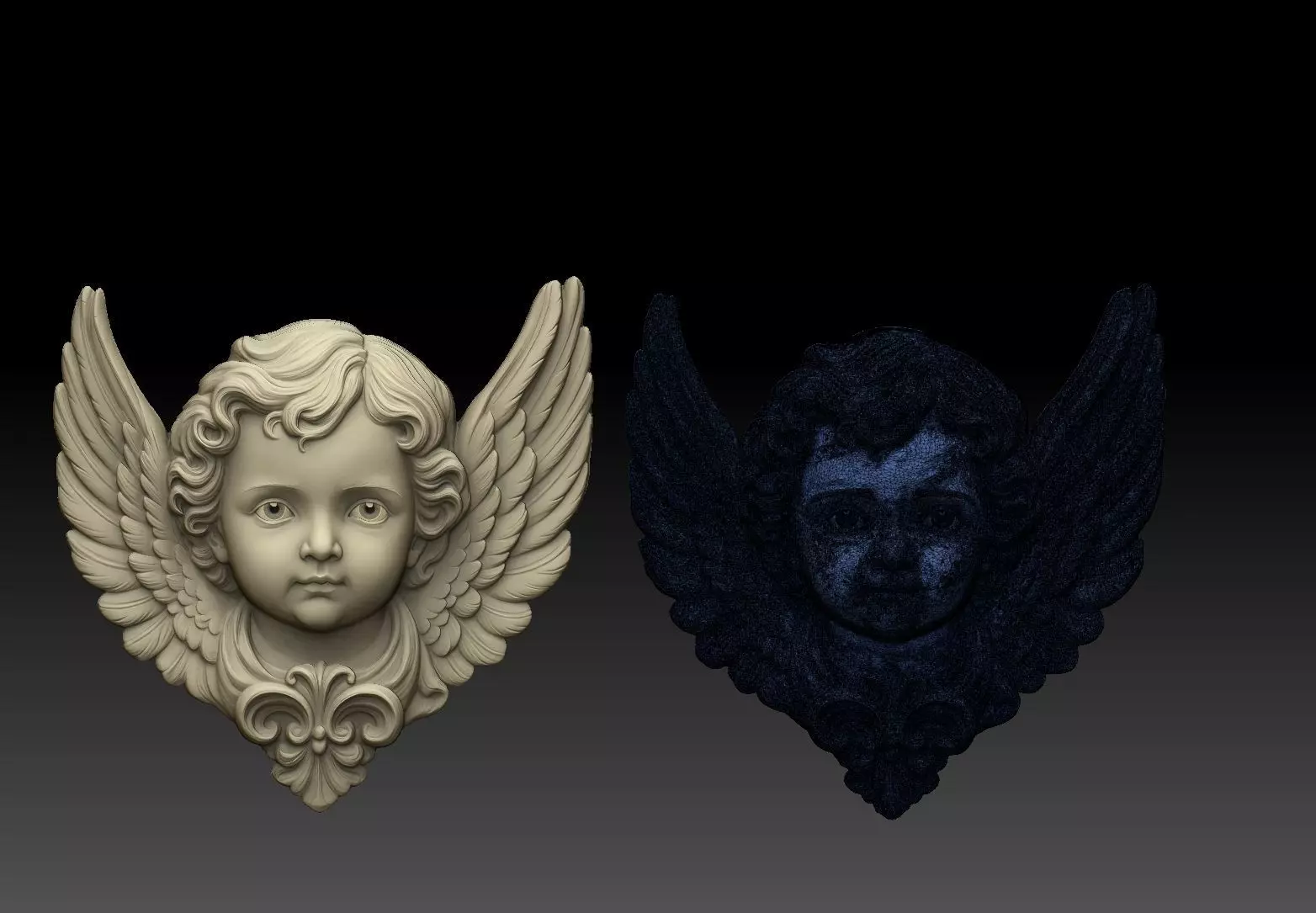 Cherub Angel Face 3D print model_4