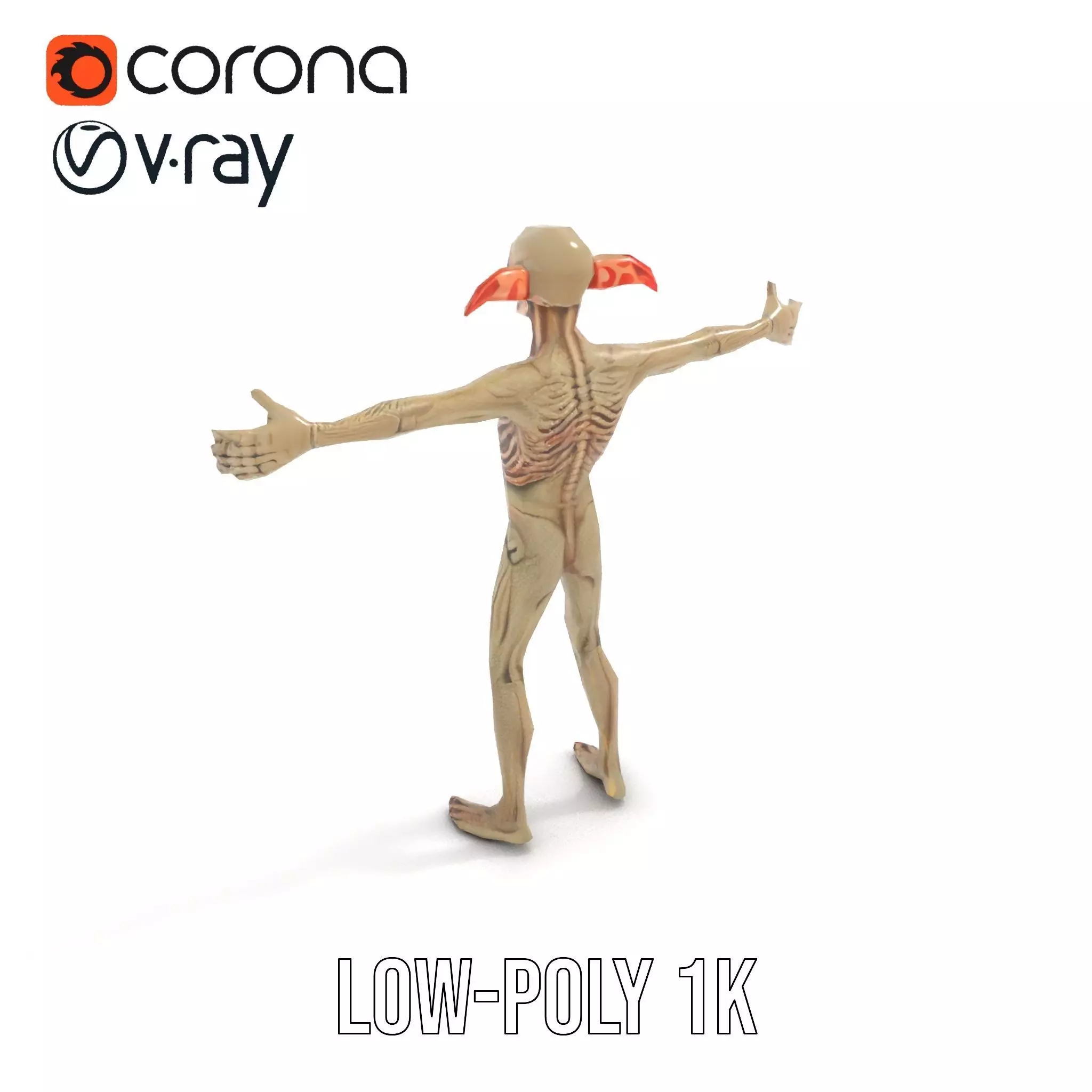 Fantasy Creature Skeleton model pack Low-poly 3D model_12