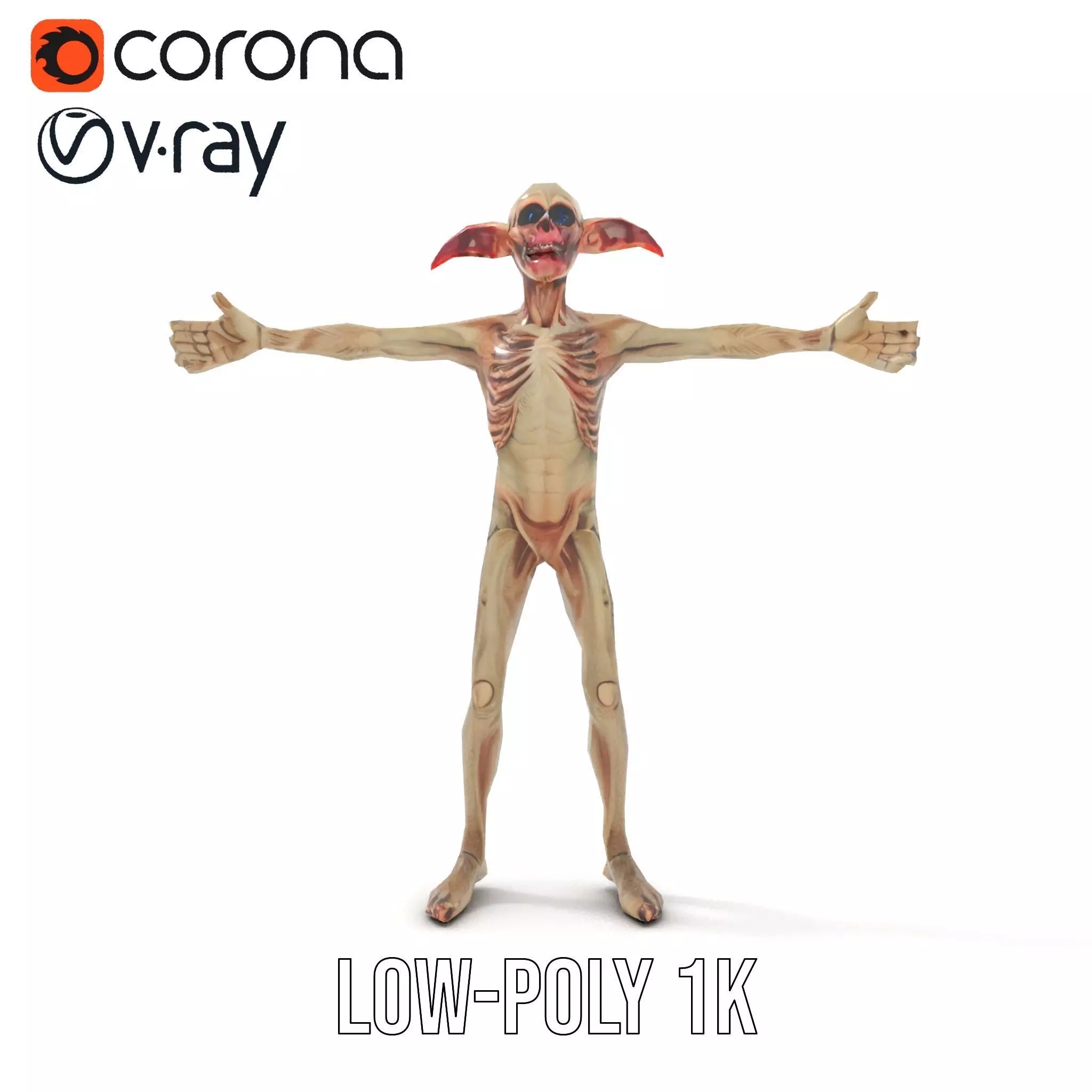 Fantasy Creature Skeleton model pack Low-poly 3D model_20