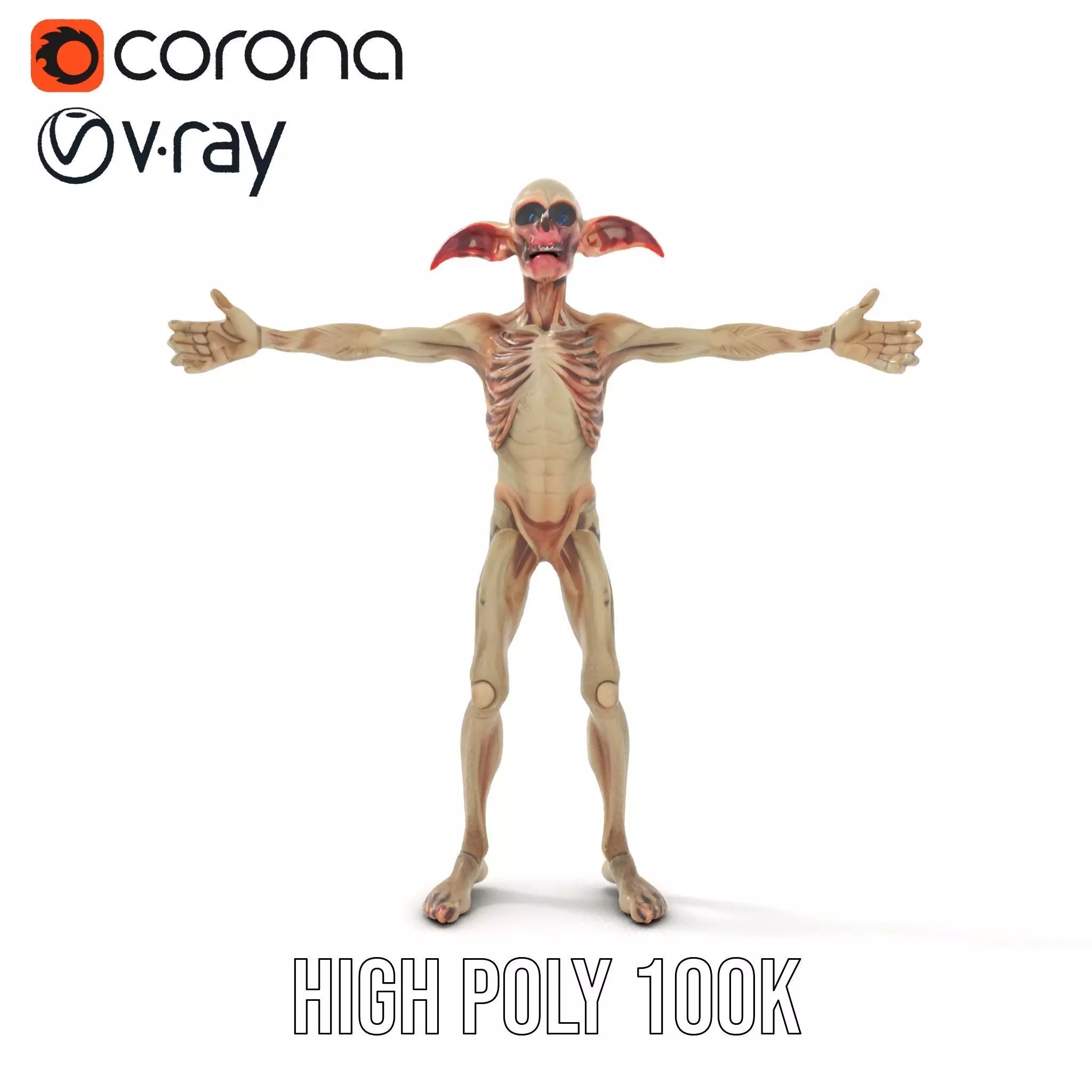 Fantasy Creature Skeleton model pack Low-poly 3D model_24