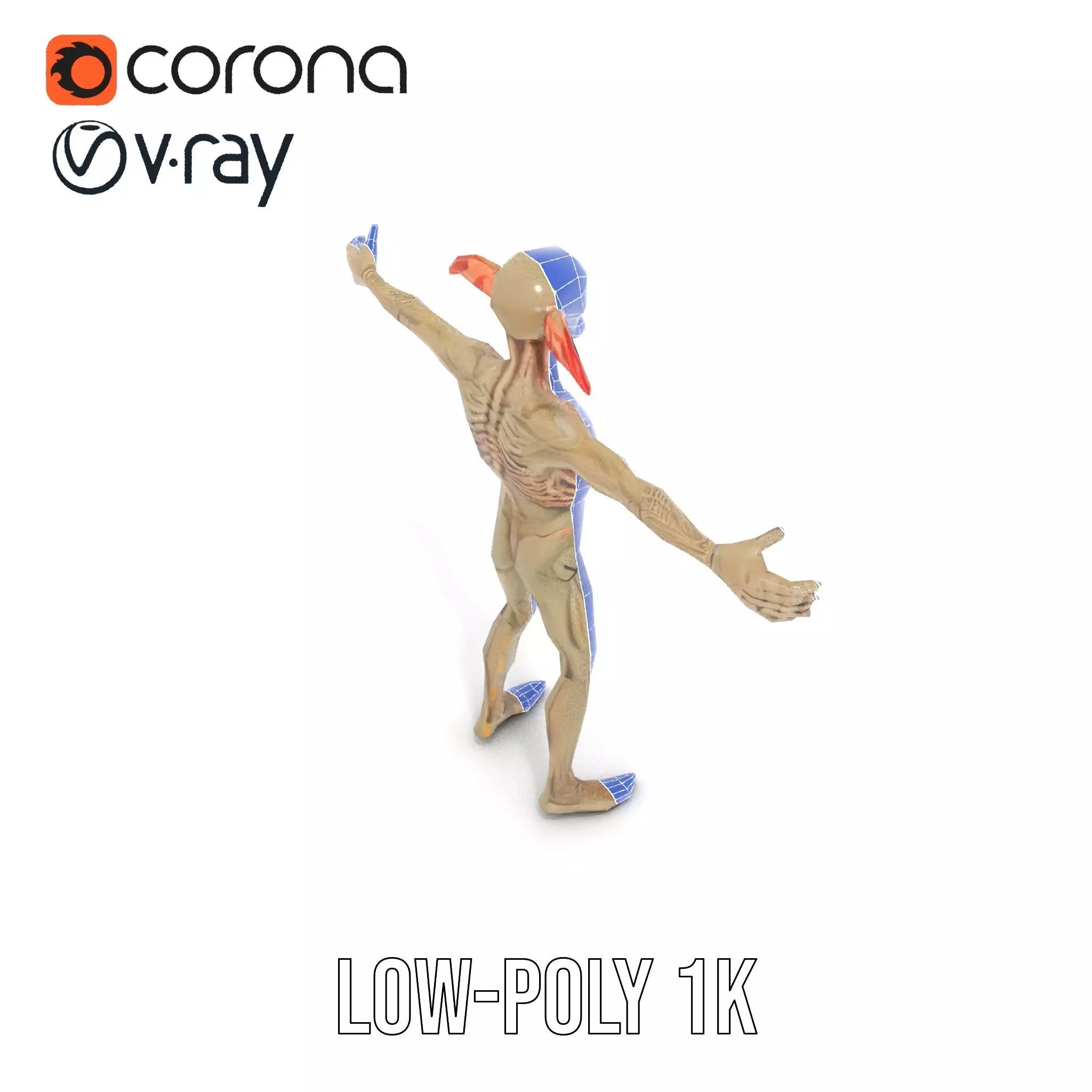 Fantasy Creature Skeleton model pack Low-poly 3D model_23