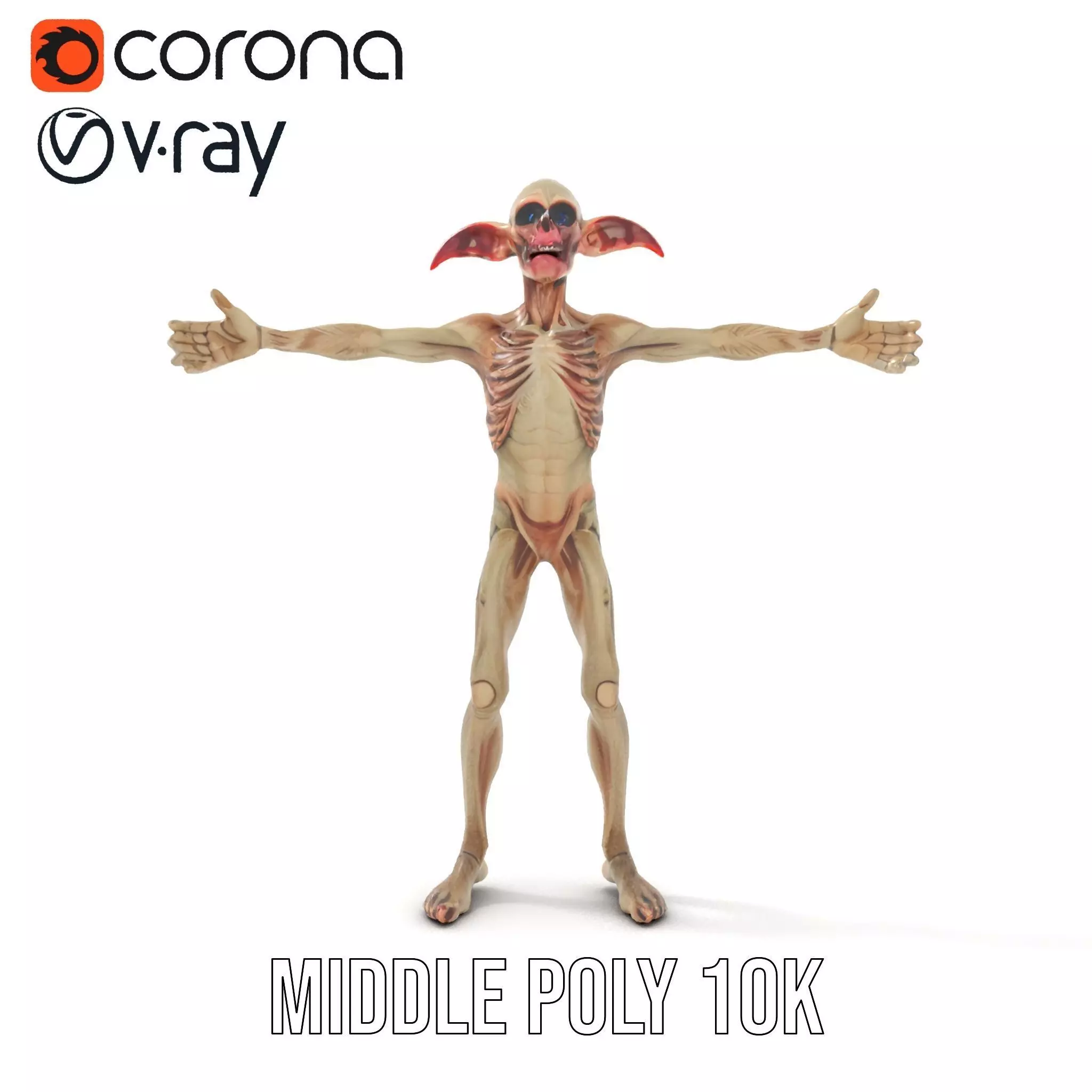 Fantasy Creature Skeleton model pack Low-poly 3D model_6