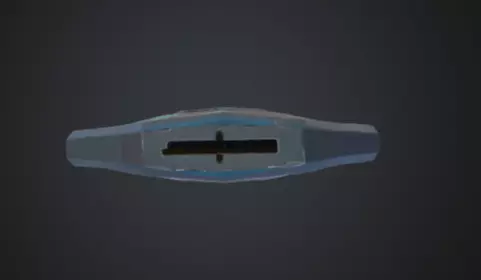 futuristic shield with bright silver blue color Low-poly 3D model_15