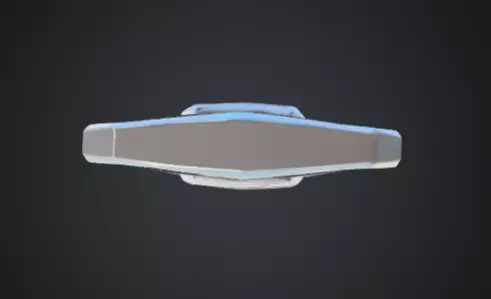 futuristic shield with bright silver blue color Low-poly 3D model_14