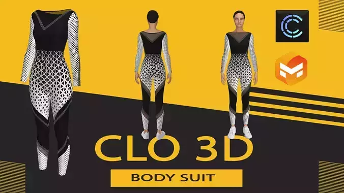 body suit dress Marvelous Designer or Clo3D ZPRJ