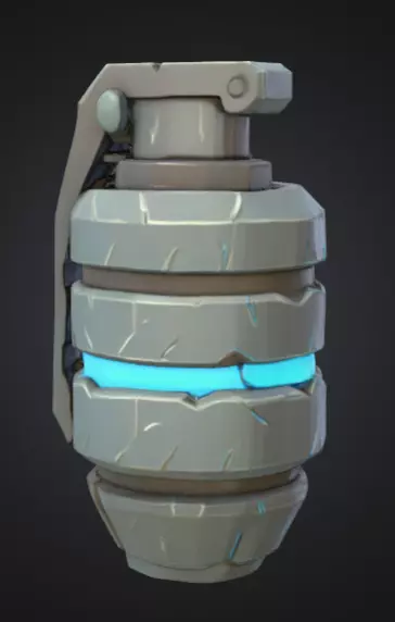 futuristic grenade with bright silver-blue color Low-poly 3D model_1