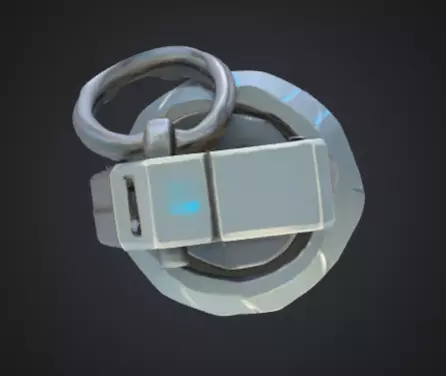 futuristic grenade with bright silver-blue color Low-poly 3D model_13