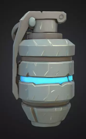 futuristic grenade with bright silver-blue color Low-poly 3D model_4