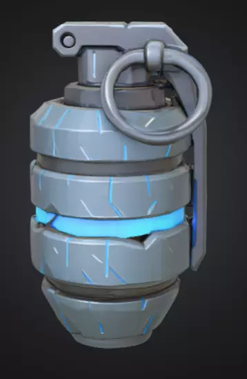 futuristic grenade with bright silver-blue color Low-poly 3D model_3
