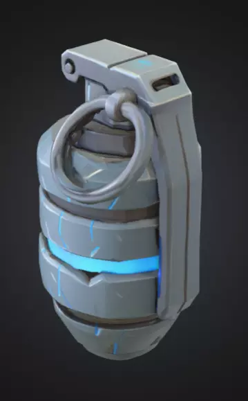 futuristic grenade with bright silver-blue color Low-poly 3D model_5