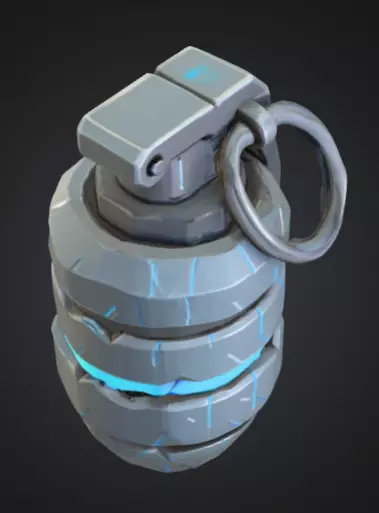 futuristic grenade with bright silver-blue color Low-poly 3D model_7