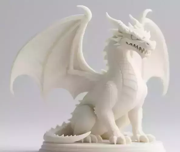 1989   Menacing Fairytale Dragon in Ivory