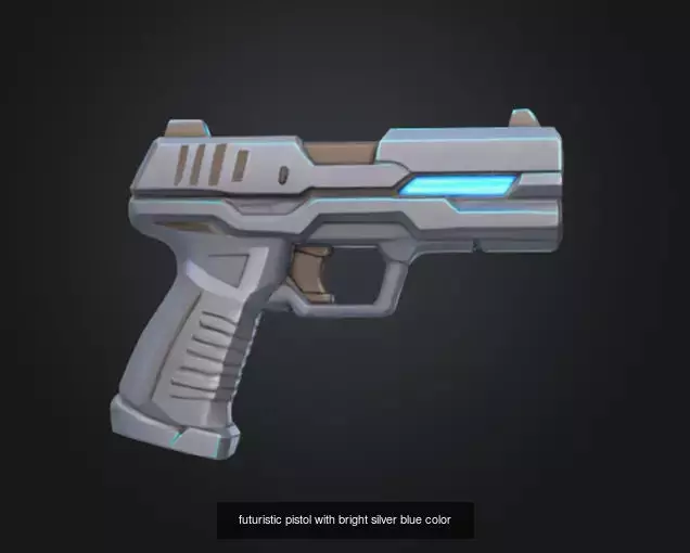 Futuristic Silver Blue Weapons And Defense Pack 3D Model Collection_2