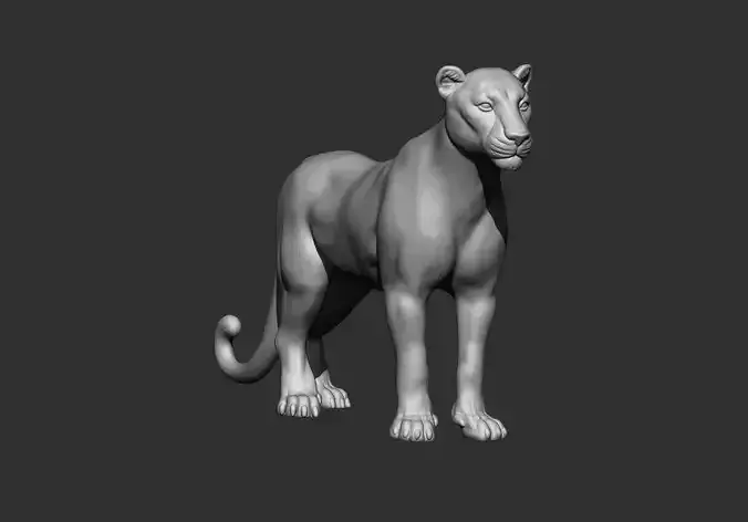 Female Lion  Lioness  3D Printable Model