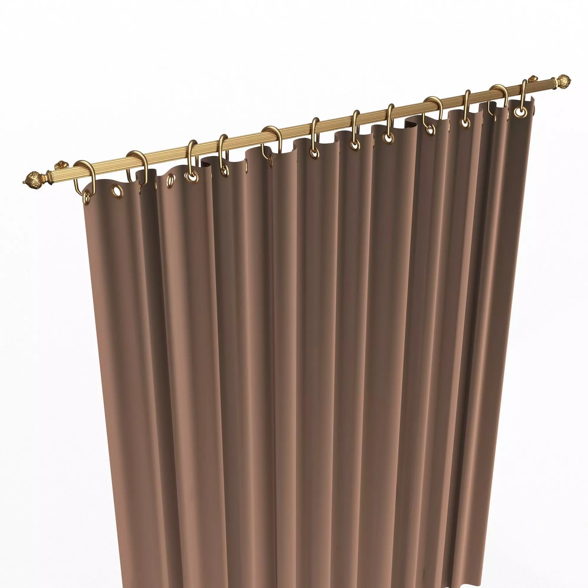 Cornice Classic Curtain 03 Gold Low-poly 3D model