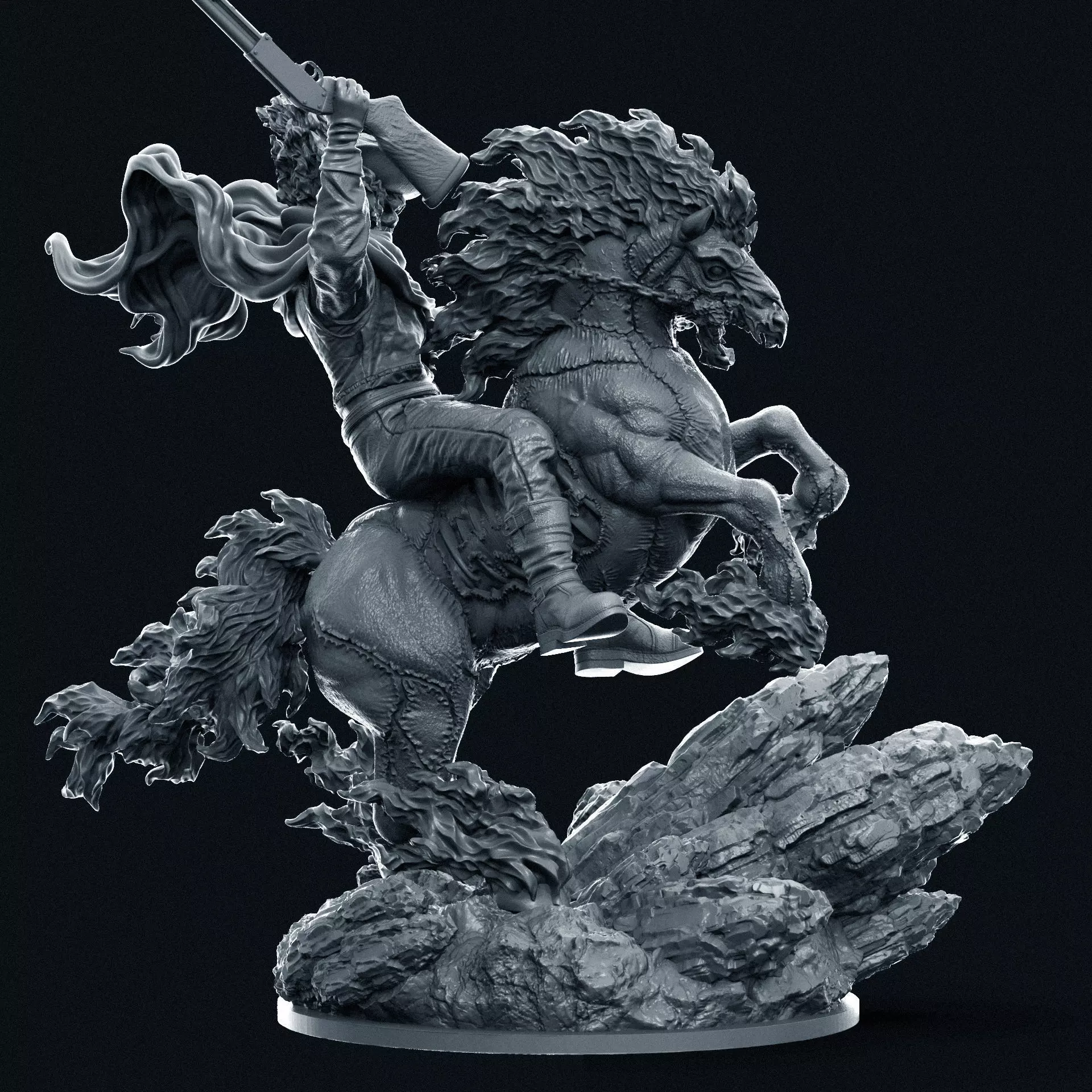 Ghost Rider ART multi parts or all in 1 3D print model_3